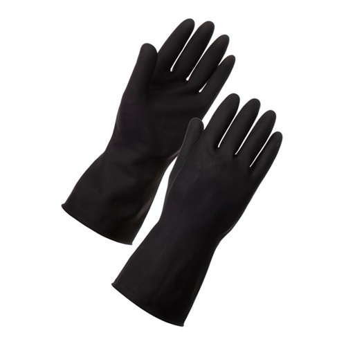 Black Heavyweight Rubber Gloves