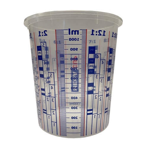 Mega Cup 1300ml Clear Plastic Mixing Cup (Calibrated to 1100ml)