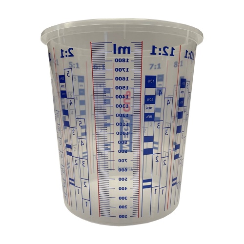 Mega Cup 2240ml Clear Plastic Mixing Cup (Calibrated to 1900ml)